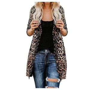 Women Leopard Printed Button Down Cardigans Shirt